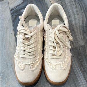 Dolce Vita Notice Lace Sneakers Ivory Suede
